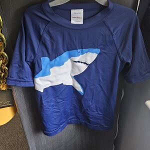 Hanna Andersson Navy Shark Graphic Rashguard